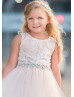 Lace Tulle Flower Girl Dress With Rhinestone Belt